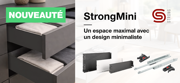 StrongMini: le tiroir à parois fines pour un design minimaliste