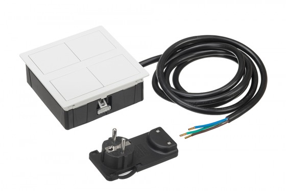 VersaHit Dual 2x230V (Schuko), blanc RAL9010