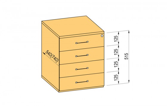 K-BBP conteneur 540/292mm type 7/ver 4 tiroir coulissant métal coulisse a sortie