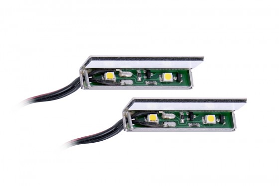 LED luminaire pour étageres en verre - 2 pcs + alimentation électrique blanc