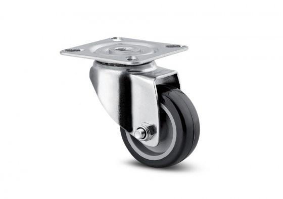 TENTE roulette pivotante 1470 galet souple O50mm