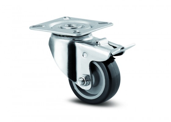 TENTE roulette pivotante 1475 frein bande souple O50 mm