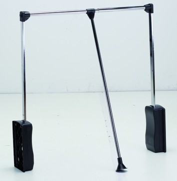 StrongWire tringle de penderie rabattable, 860-1200mm, noir/chrome