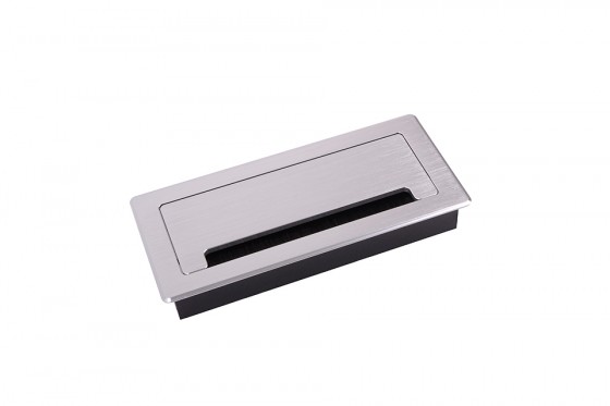 STRONG passe-câble amorti ALU 200x90x28mm alu brossé