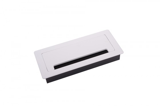 STRONG passe-câble avec amortisseur ALU 200x90x28mm blanc mat