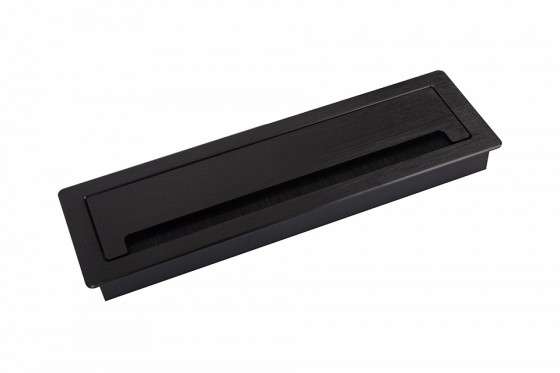 STRONG passe-câble avec amorti ALU 300x90x28mm noir mat brossé