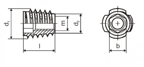 Écrou borgne sans col M6x13mm