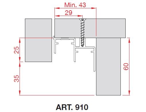 TERNO profil inférieur 910/A 3m elox