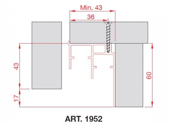 TERNO profil inférieur 1952/A 3m elox