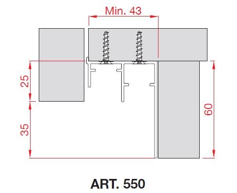 TERNO profil inférieur 550/A 3m elox