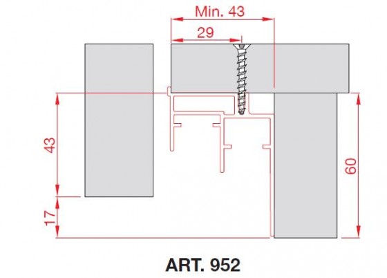 TERNO profil inférieur 952/A 3m elox