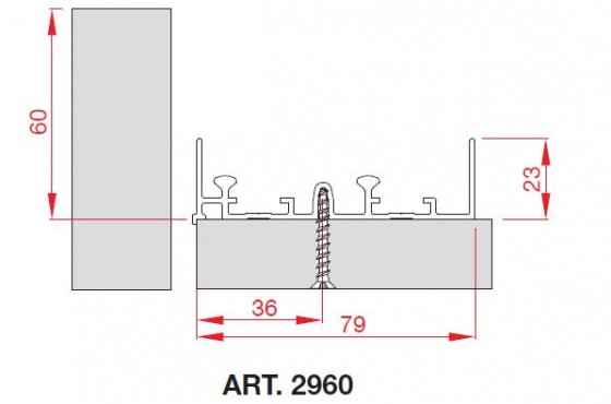 TERNO Comfort profil supérieur 2960/A 3m elox