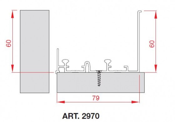 TERNO Comfort profil supérieur 2970/A 3m elox