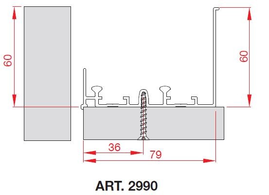 TERNO Comfort profil supérieur 2990/A 3m elox