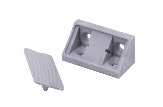 Équerre de liaison plastique double 42mm gris