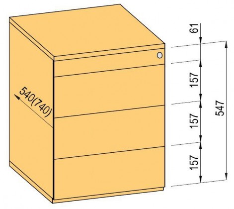 K-BBP conteneur TipAer 540mm type 3/V 11 plastique extension partielle push