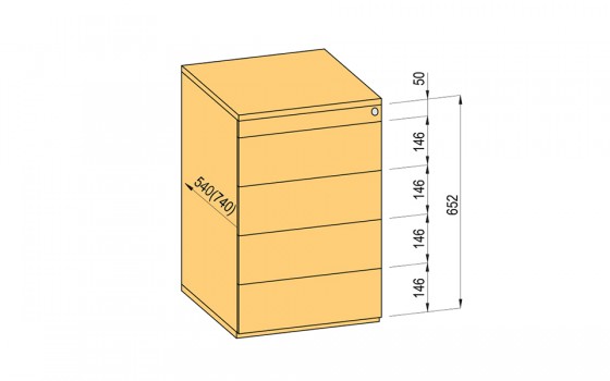 K-BBP conteneur TipAer 540mm type 9/V 11 feutre extension partielle push