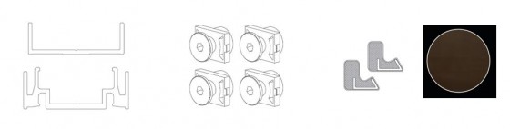 TERNO Universal cadre latéral fermeture 3000mm brun foncé