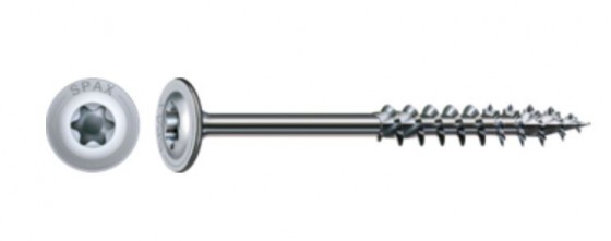SPAX vis a bois 8x300/80 tete disque TXS, W, 4C, filetage partiel