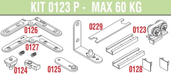 SISCO jeu de ferrures pour portes intérieures épaisseur 30mm 123P
