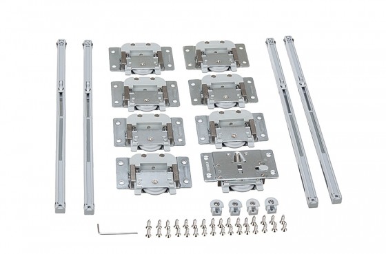 StrongLine Linio quincaillerie pour portes coulissantes 2 vantaux avec frein 40k StrongLine Linio quincaillerie pour portes coulissantes 2 vantaux avec frein 40k