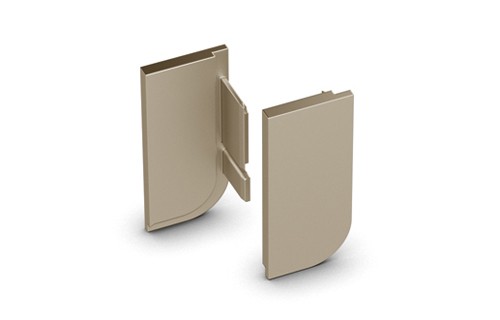HETTICH 9210128 Embouts pour poignée Canis L, gauche+droite, inox brossé