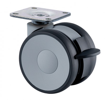 TENTE roue Linea 65mm avec frein 70kg gris foncé TENTE roue Linea 65mm avec frein 70kg gris foncé
