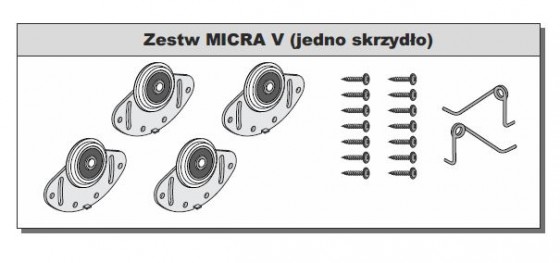 SEVROLL 10224 Micra V ensemble de ferrures pour 1 vantail