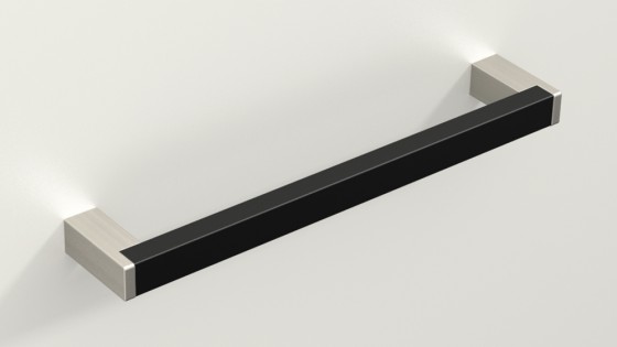 HETTICH 9208087 Poignée Bermeo 288 noir mat/inox brossé HETTICH 9208087 Poignée Bermeo 288 noir mat/inox brossé