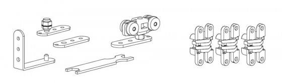 TERNO kit pour portes intérieures pliantes 2 vantaux/40kg sans feuillure art.175 TERNO kit pour portes intérieures pliantes 2 vantaux/40kg sans feuillure art.175