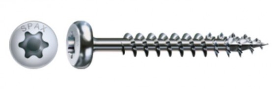 SPAX vis a bois 5x80 tete demi-ronde TXS,W,4C