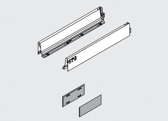 BLUM 378M6502SA Antaro, côté M 650mm, blanc, ensemble