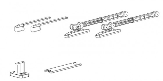 TERNO Step ensemble de ferrures pour porte coulissante intérieure 30kg, 1 vantai