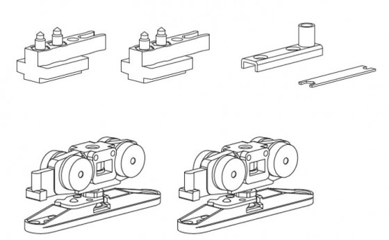 TERNO Step ensemble de ferrures pour porte coulissante intérieure 160kg, 1 vanta