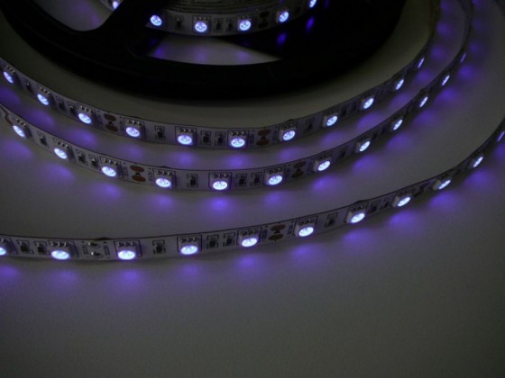 TL- Ruban LED UV 14,4W/m, 12V 10mm, puce UV originale