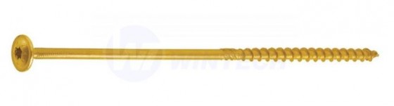 GPR vis a bois T30 6x100/48 tete disque zinc jaune, filetage partiel