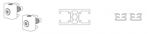 TERNO Universal cloison séparation 1000mm argentée