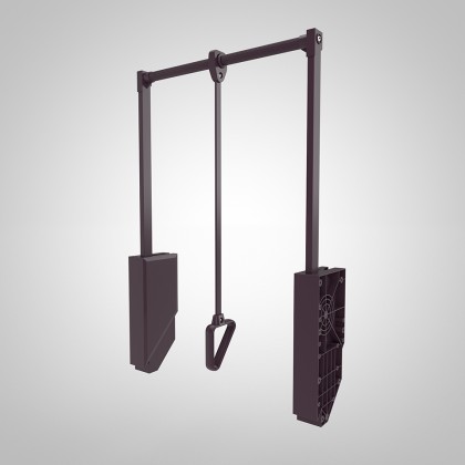 StrongWire tringle de penderie, rabattable, 600-800mm, brun