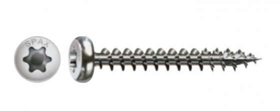SPAX vis a bois 5x50 tete demi-rond TXS,A2,4C inox