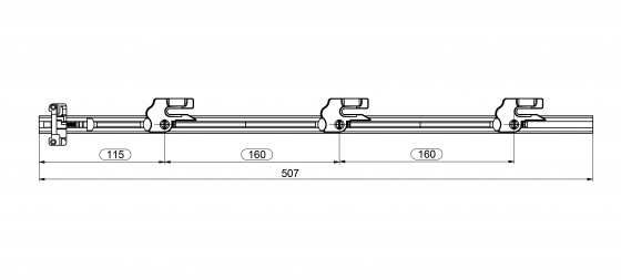 LEHMANN tige SVS3 +V plan 18-2419-010 longueur 507mm