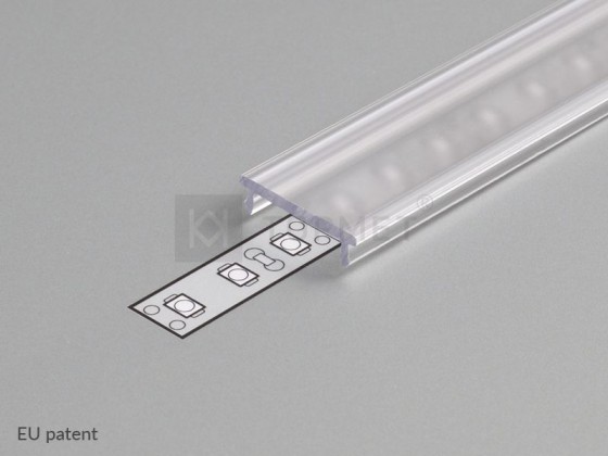StrongLumio moulure de recouvrement F pour profil LED 14 clipsable 2000mm transl StrongLumio moulure de recouvrement F pour profil LED 14 clipsable 2000mm transl