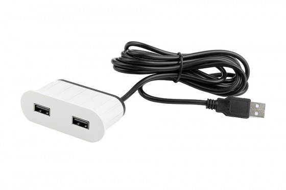 VersaPick, 2x USB, ovale, blanc mat RAL 9003, zamak VersaPick, 2x USB, ovale, blanc mat RAL 9003, zamak