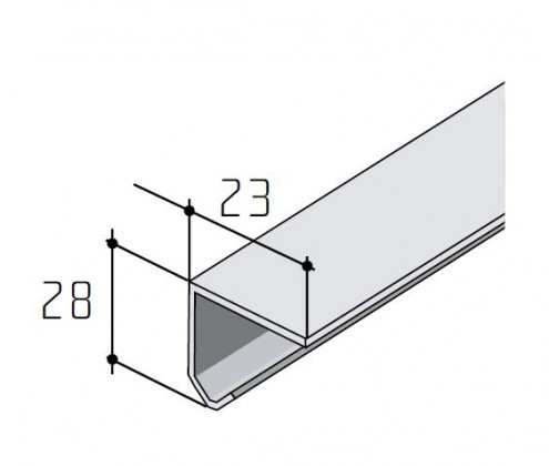S-S20/30 moulure simple acier 2m