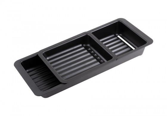 Égouttoirs 2 pcs pour évier 440x185mm et 205x183mm noir