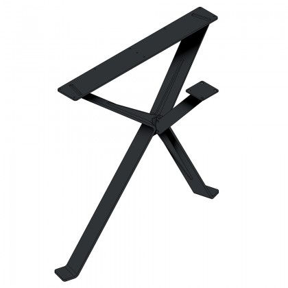 MILADESIGN EX 72080 pietement de table biseauté latéral argent 720 mm