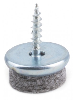 STRONG glissiere a vis a bois avec feutre O 18mm gris