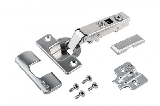 StrongHinges S5 charniere clip sur plat, amorti, 110°, sous-couche 3D, vis a boi