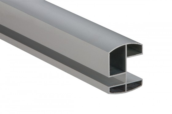 WC cabines Al profil elox haut 13/18 mm pour cabines, longueur 3,2m