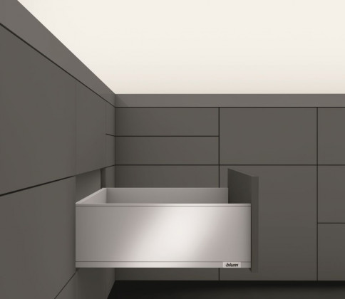 K-BLUM Legrabox C 500 mm/40 kg, gris, vis a bois + anti-gliss. Ago-system 90 (82