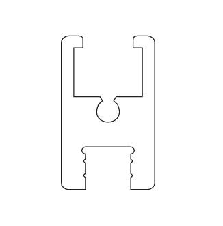 TERNO Living Top Vetro moulure supérieure fixation alu anodisé argent 3m
